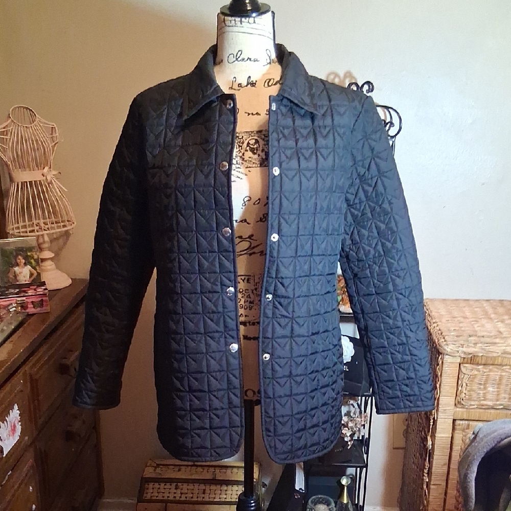 Michael Michael Kors Black Quilted Jacket Size Medium